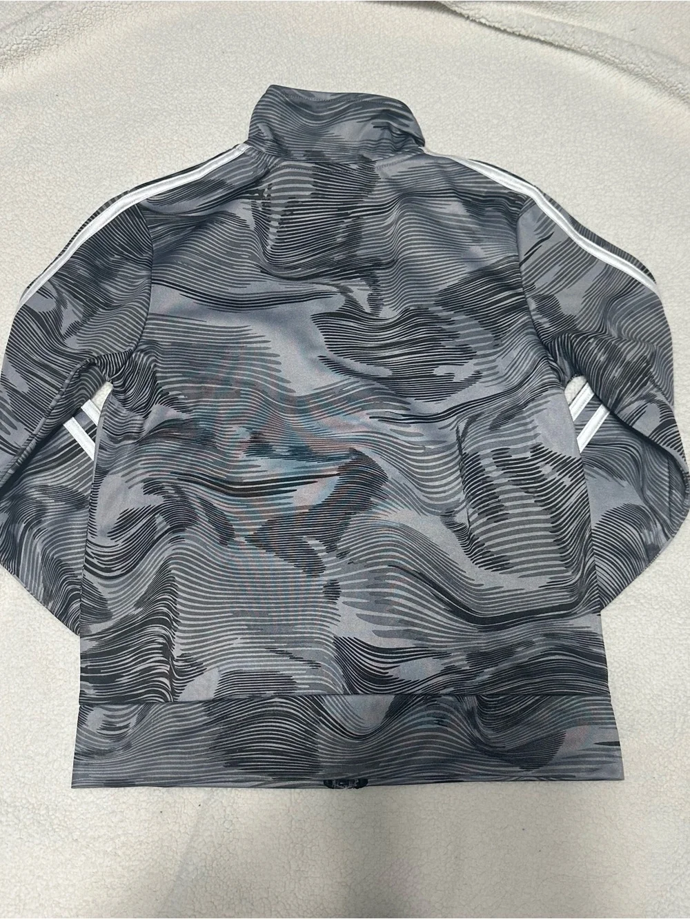 adidas Kids' Gray & Black Patterned Jacket